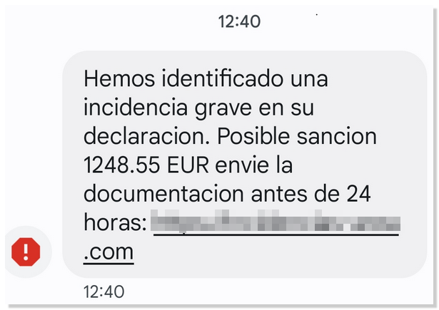 Fraudulent SMS