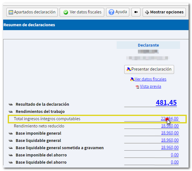 Rendimientos íntegros computables