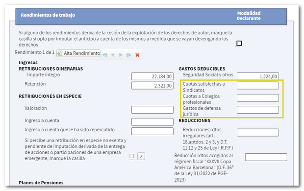 Deducciones