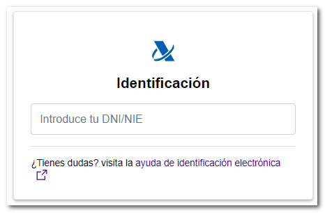 Identifícate con DNI o NIE