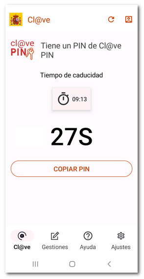 APP Cl@ve con el PIN