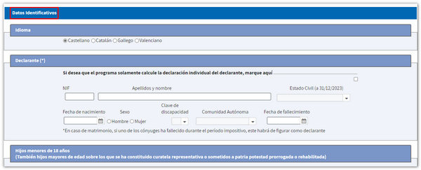 Datos identificativos