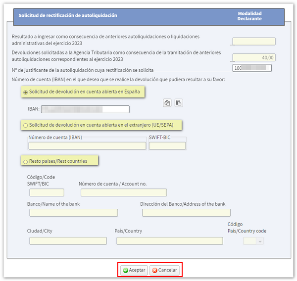 Datos bancarios