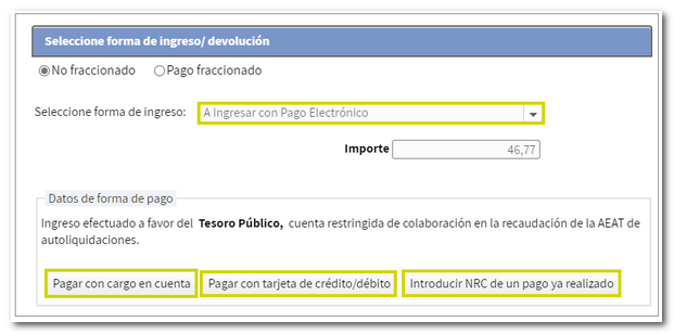 Ingresar con pago electrónico