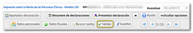 Validar declaración