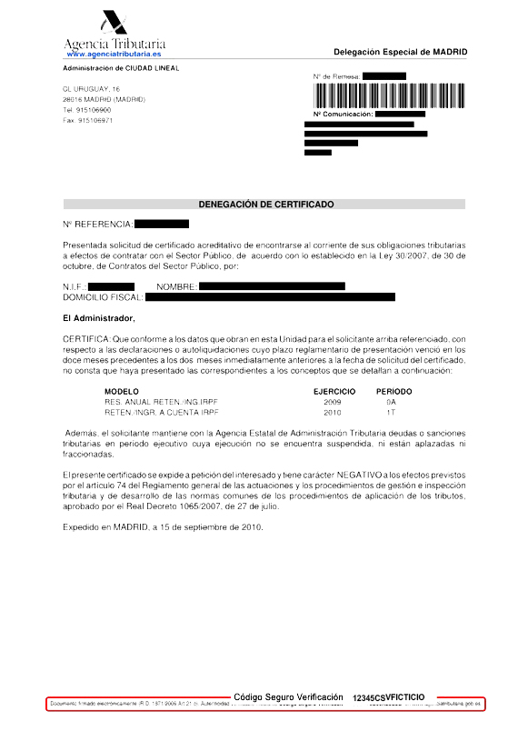 Imagen: El Código Seguro de Verificación se imprime en el pie de la primera hoja de cada documento.