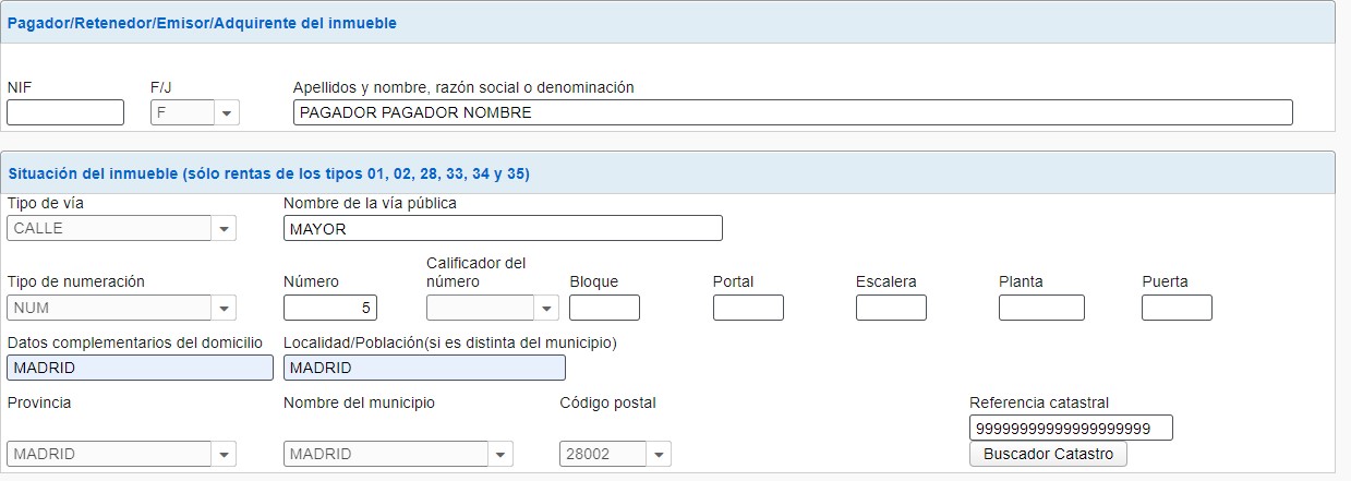 Imagen rellenar: IRNR sin establecimiento permanente. Pagador