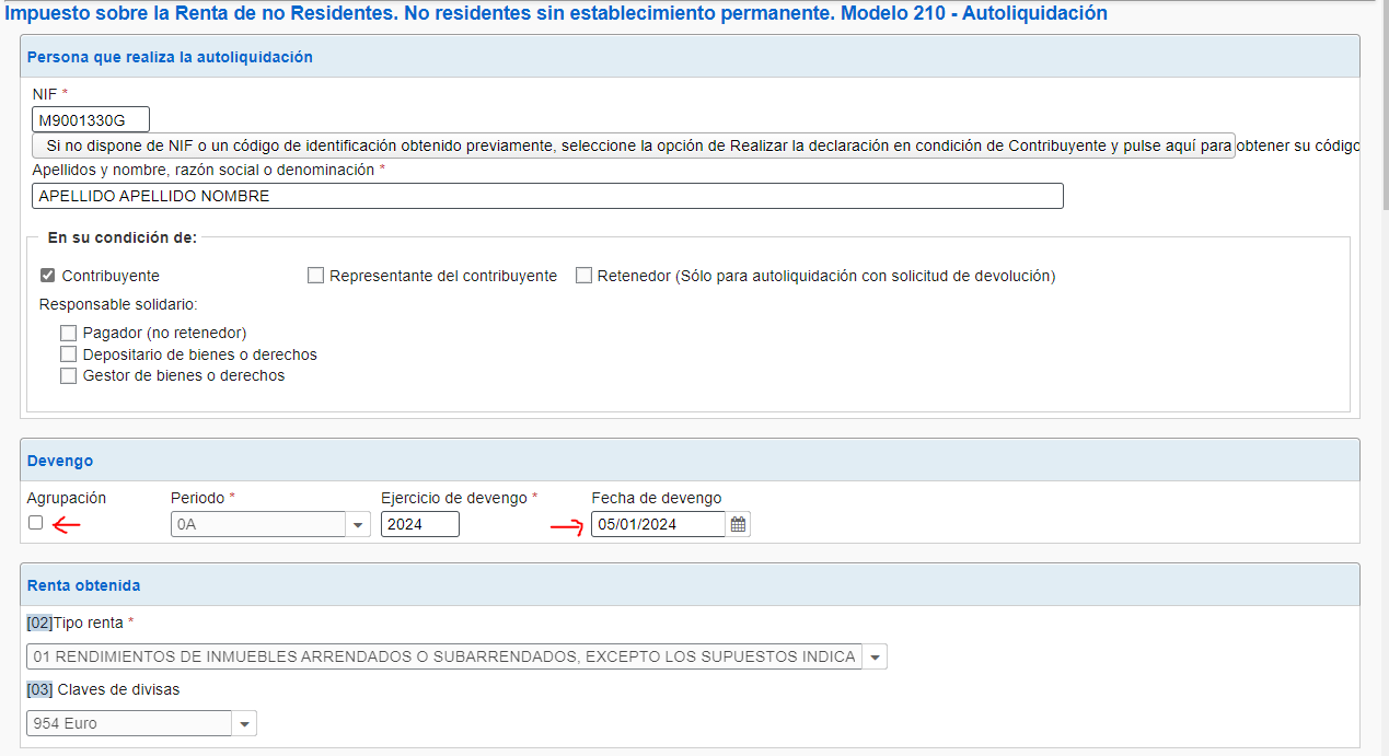 IRNR sin establecimiento permanente. Autoliquidación