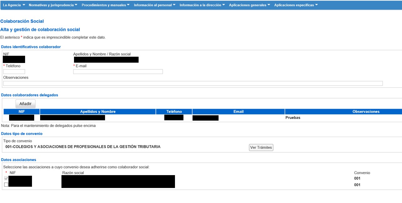 Datos colaboradores delegados