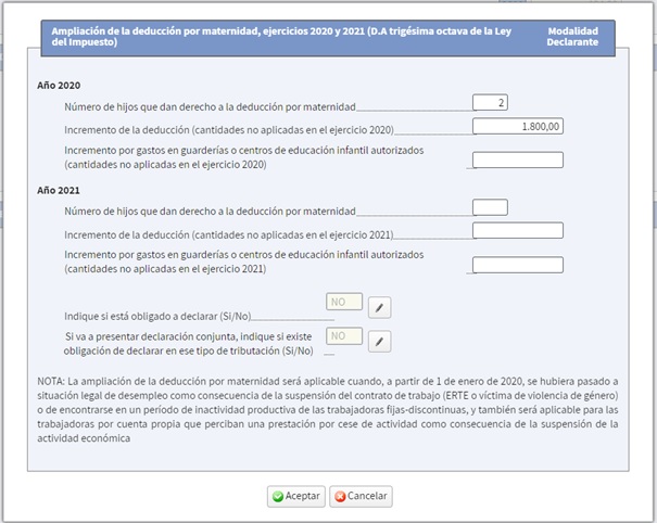 Imagen detalle sobre la ampliación de la deducción por maternidad, según Disposición Adicional 38ª de la Ley del Impuesto