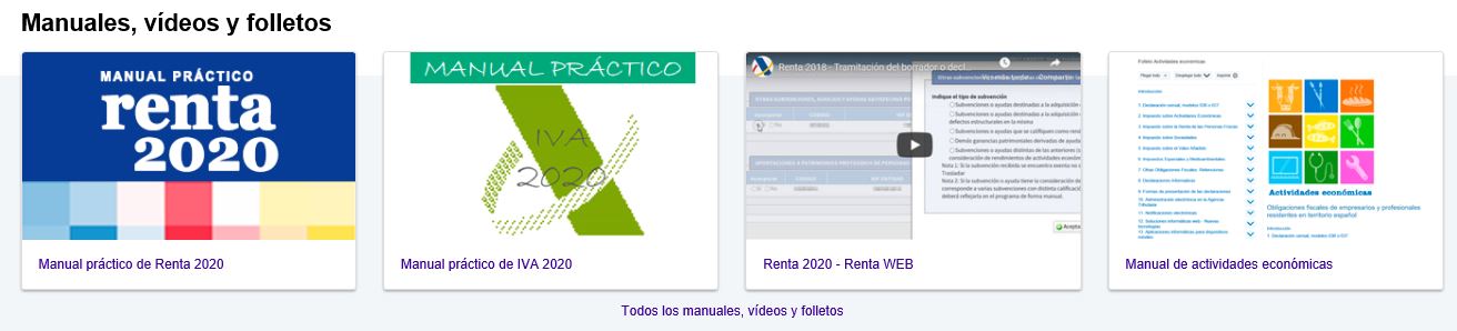 Screenshot of the Manuals, Videos and Brochures block