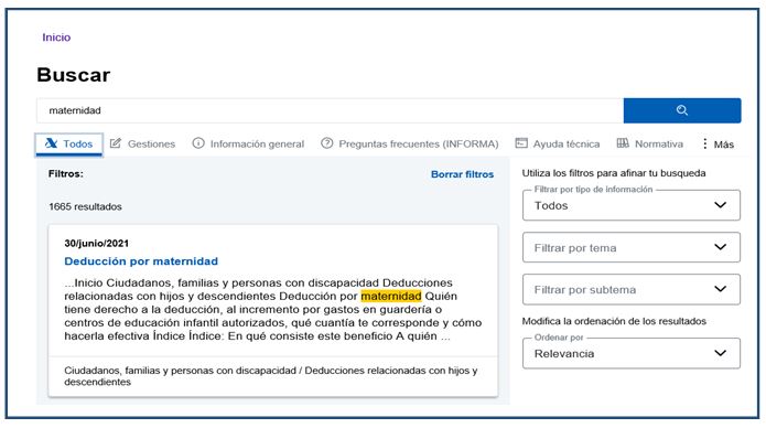 Exemplo de resultados dunha consulta no buscador